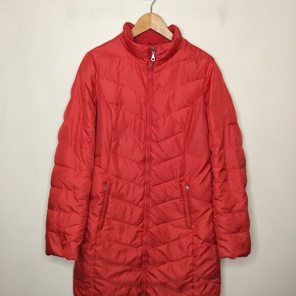 Eddie Bauer Down Puffer Coat Medium Tall Zip Up - Picture 1 of 11